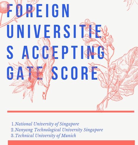 List of Foreign universities accepting GATE score